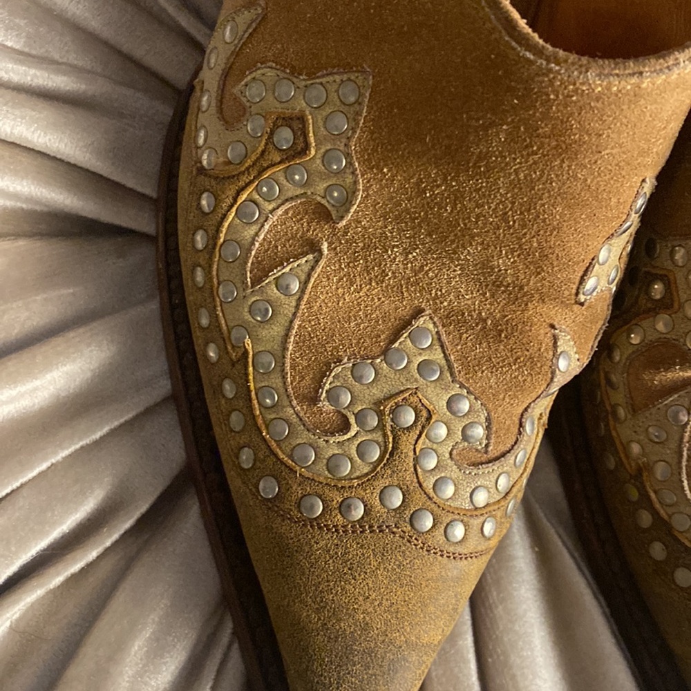 🎀 Old Gringo Embroidered Leather Studded Western Cowboy Mule Golden Brown 6.5 - Picture 7 of 7